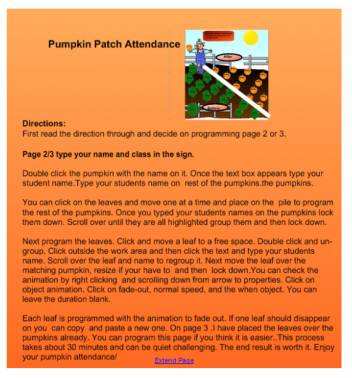 Pumpkin Patch Animated Attendance